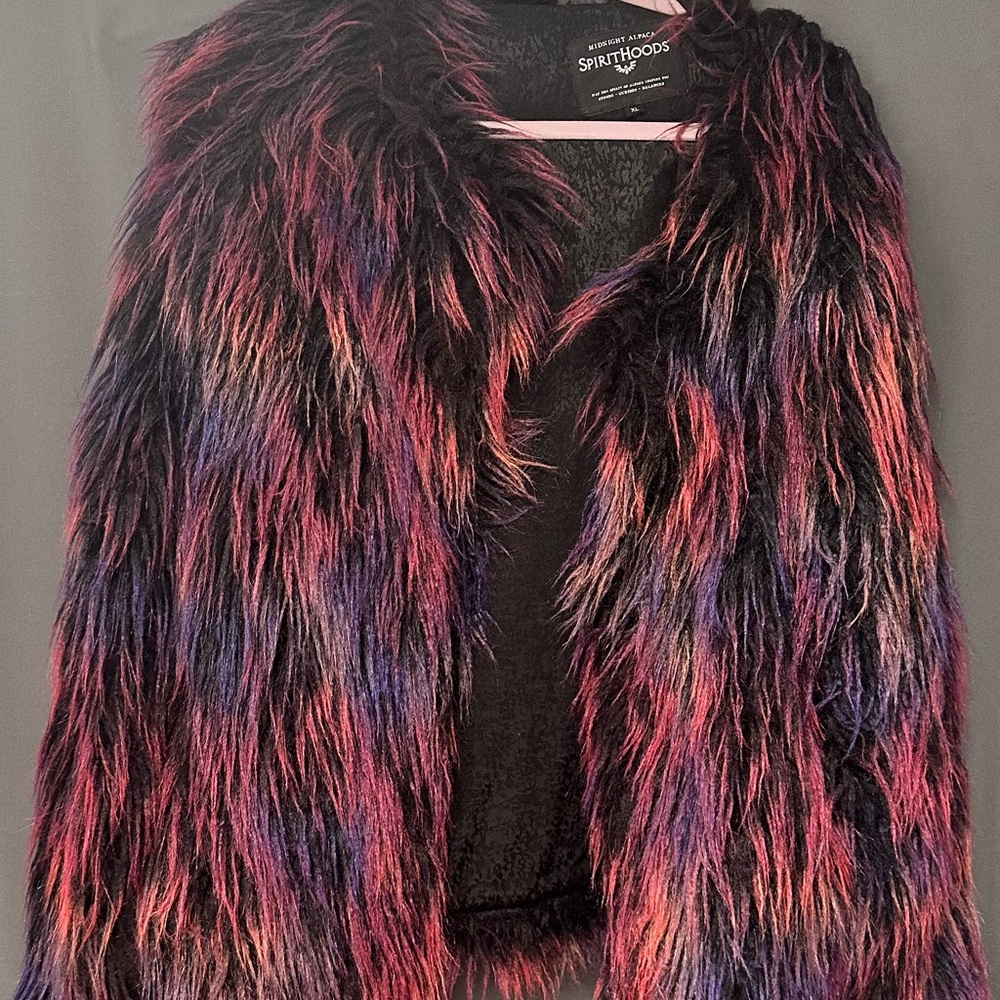 Spirithoods Midnight Alpaca Faux Fur Jacket XL Unisex